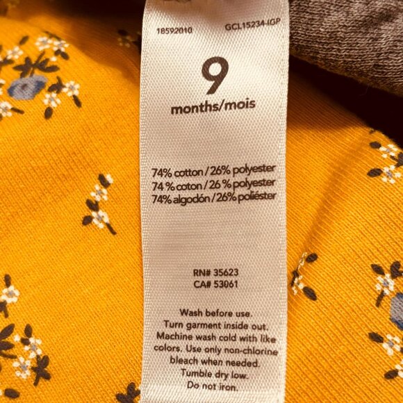 Carter’s Baby Girl 3-Piece Outfit Set Quilted Vest Floral Pants 9 Months - Picture 4 of 5